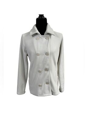 Mondetta Double Breasted Fleece Coat - Medium - Off White